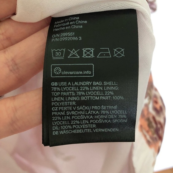 Brock Collection x H&M Floral Dress Lyocell Linen Powder Pink Medium - Picture 6 of 6